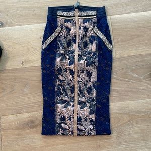 Never worn Byron Lars pencil skirt with intricate detailing